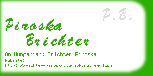 piroska brichter business card